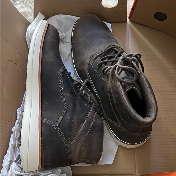 Red Wing Steel Toe Slip Resistant Work Boots Shoes Brown - Picture 4 of 16